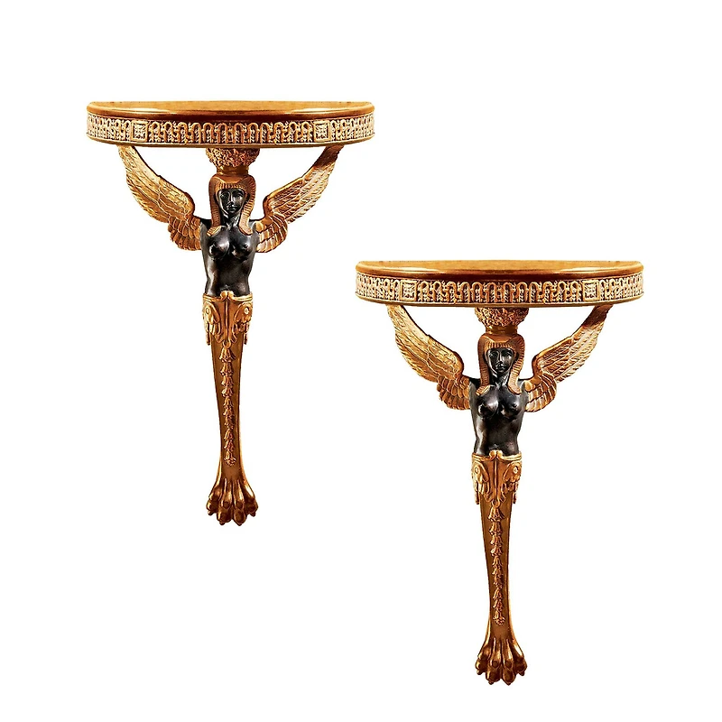 Design Toscano 13" Egyptian Winged Caryatid Wall Shelves, 2ct.