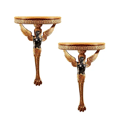 Design Toscano 13" Egyptian Winged Caryatid Wall Shelves, 2ct.