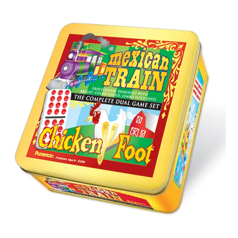 Mexican Train & Chickenfoot Dominoes Complete Dual Game Set