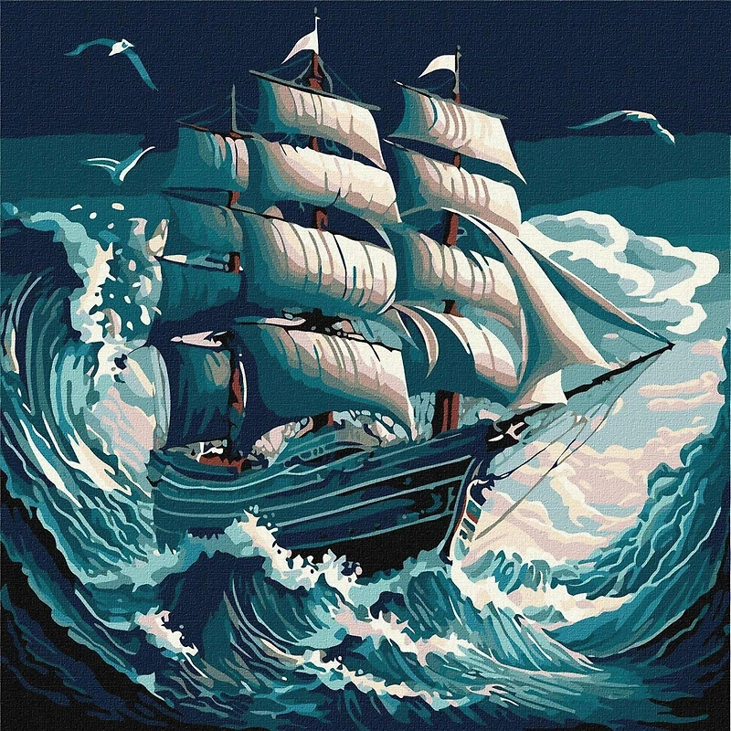 Ideyka Storm on the Sea Painting by Numbers Kit