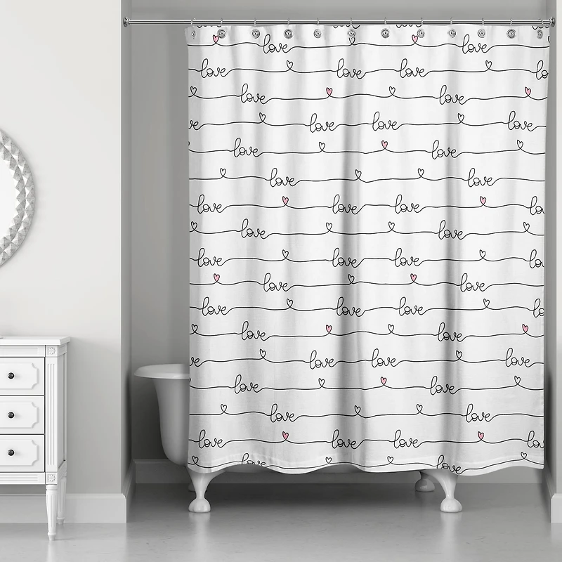 Love Script Shower Curtain