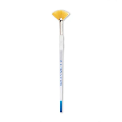 Soft-Grip Golden Taklon Fan Brush, Size 2