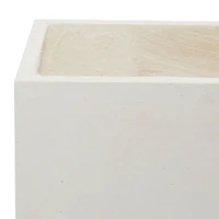 Set of 2 White Fiber clay Contemporary Planter, 17", 21"