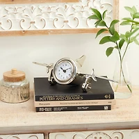 The Novogratz 16" Silver Aluminum Airplane Clock