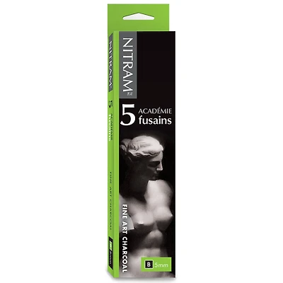 16 Packs: 5 ct. (80 total) Nitram™ Académie Fusains Grade B Charcoal Sticks,