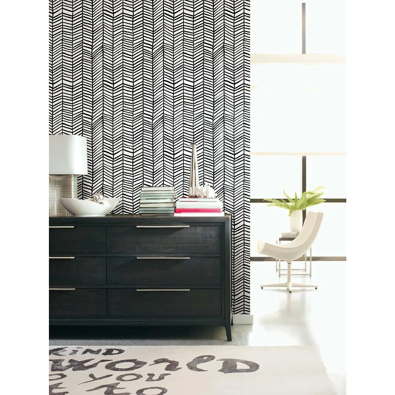RoomMates Cat Coquillette Herringbone Peel & Stick Wallpaper