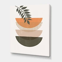 Designart - Abstract Geometrical Sun and Moon With Leaf II