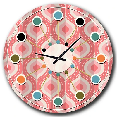 Designart 'Golden Marble Design Iii Mid-Century Modern Wall Clock