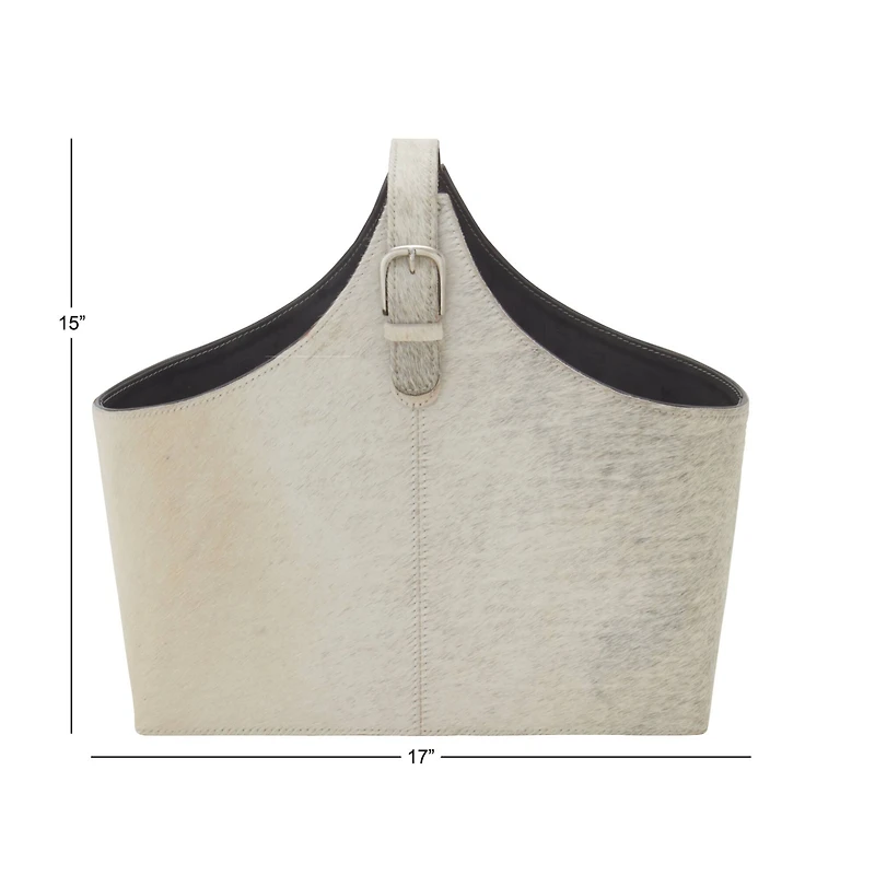 White Leather Modern Magazine Rack Holder