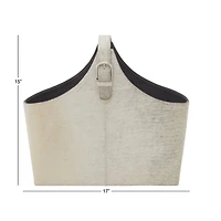 White Leather Modern Magazine Rack Holder