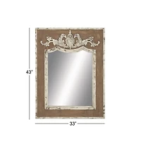 43" Brown Wood Rustic Console Mirror