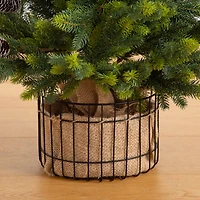 3ft. Artificial Balsam Fir Christmas Tree with Pine Cones in Jute Wire Planter