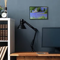 Stupell Industries Lavender Field House Landscape with Black Frame Wall Accent