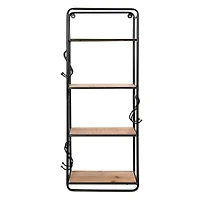 Hello Honey® 32" Metal & Wood Shelf With Hooks