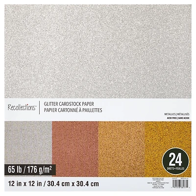 Glitter Metallic Cardstock Paper Pad by Recollections™, 12" x 12"