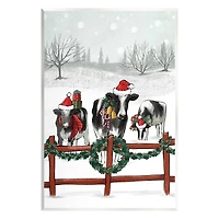 Stupell Industries Holiday Cows Farmland Fence Wall Plaque Art
