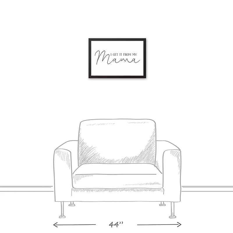 I Get it From My Mama Black Framed Canvas Art