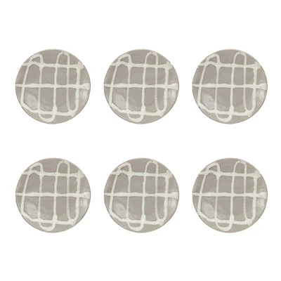 Hello Honey® 6" Gray & White Reactive Glaze Stoneware Plate, 6ct.