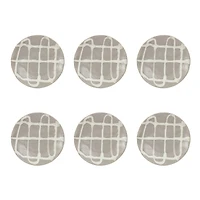 Hello Honey® 6" Gray & White Reactive Glaze Stoneware Plate, 6ct.