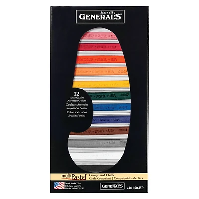General's® MultiPastel® 12 Color Compressed Chalk Set