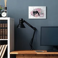 Stupell Industries Glam Pink Peonies Black Fashion Bow Heels Wall Plaque