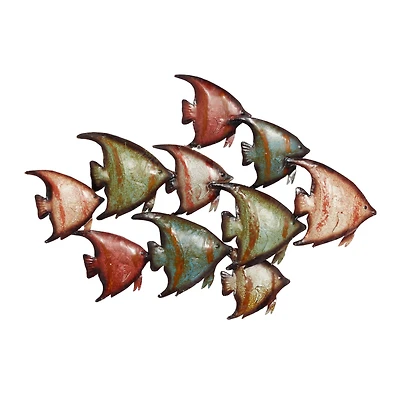 Multicolor Metal Coastal Fish Wall Décor