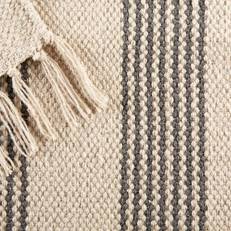 DII® Gray Ticking Stripe Hand-Loomed Rug, 2ft. x 3ft.