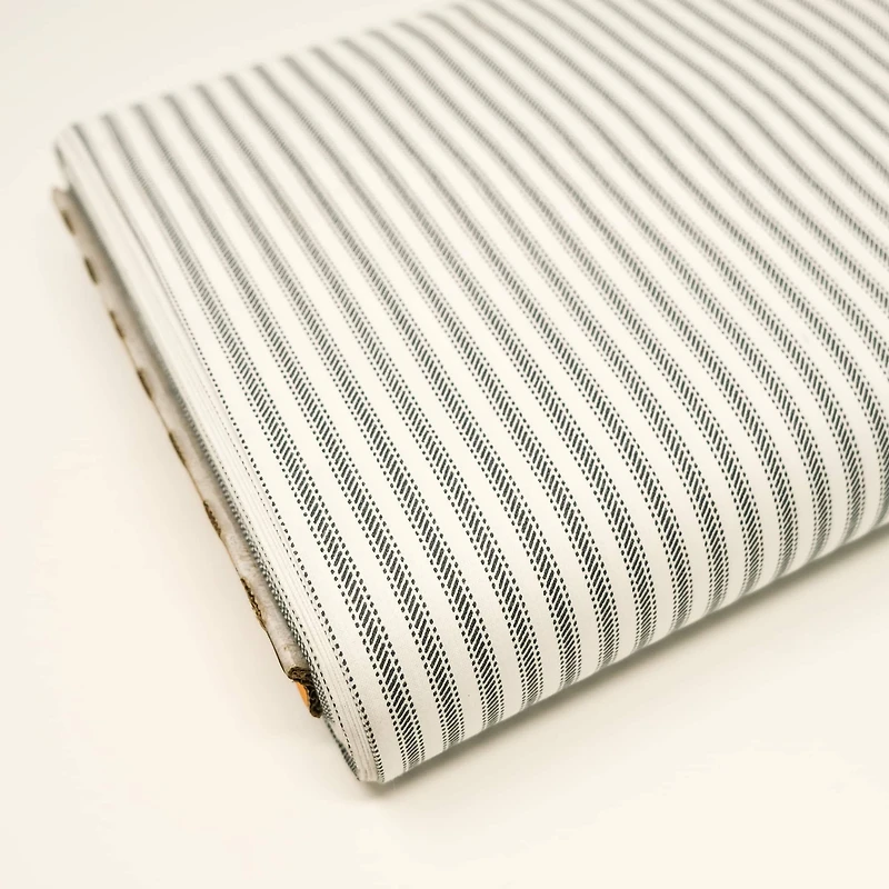 Roc-Lon Navy Stripe Ticking Muslin Fabric