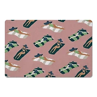 Pink Sun Bathers Pattern Floor Mat