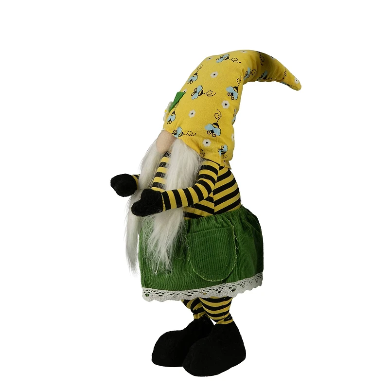 19" Girl Bumblebee & Daisy Hat Springtime Gnome