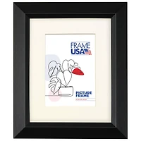 Frame USA Black Series Narrow Black Single Image Picture Frame with Mat