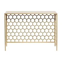 Gold Metal Contemporary Console Table 30" x 42" x 14"