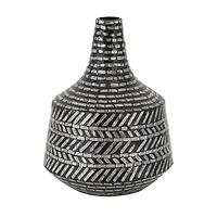16" Black Shell Contemporary Vase