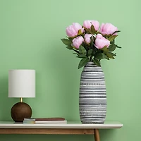 23" Artificial Brush Pink Peony Spray with 6 Flowers