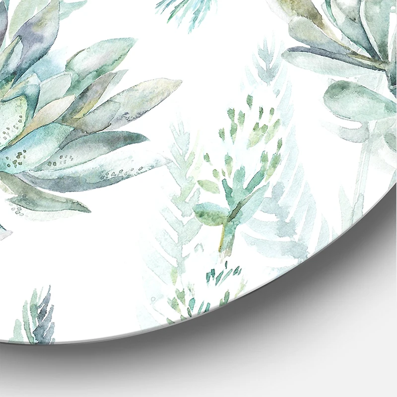 Designart - Floral Seamless Pattern Succulents Ferns Thorns