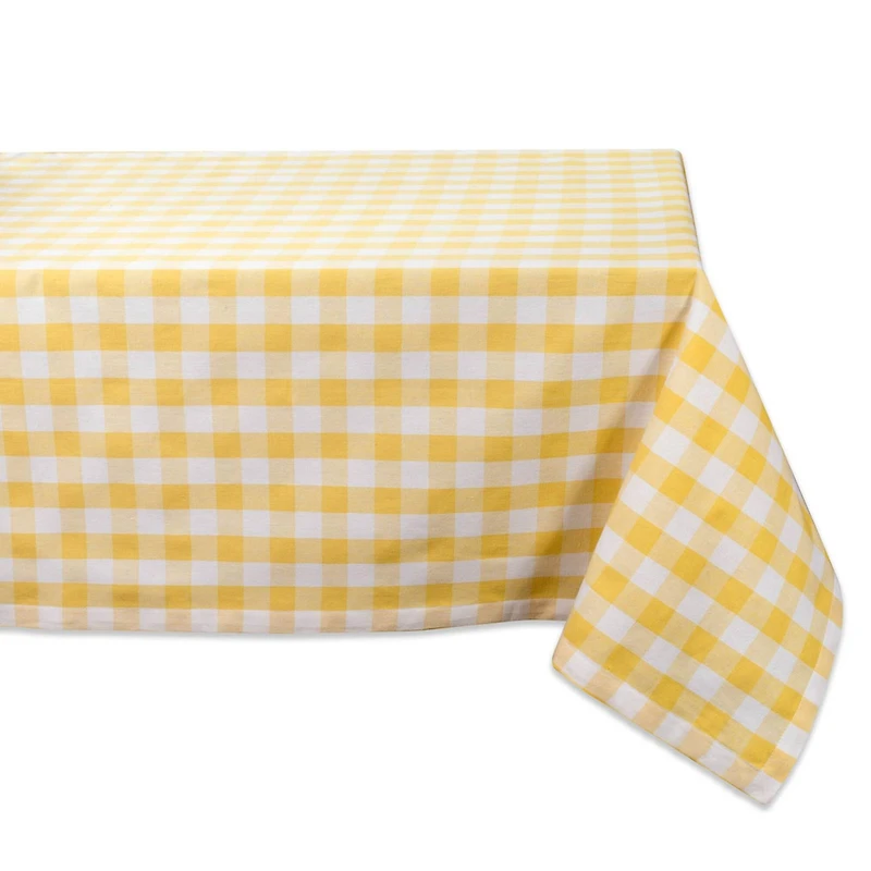 DII® 52" Yellow & White Checkers Tablecloth