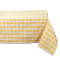 DII® 52" Yellow & White Checkers Tablecloth