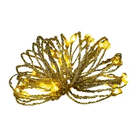 30ct. Warm White LED Bead String Lights on Gold Glitter Wire by Ashland®