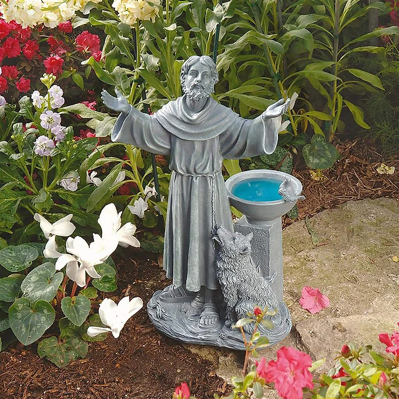 Design Toscano 19" St. Francis's Garden Blessing Sculpture