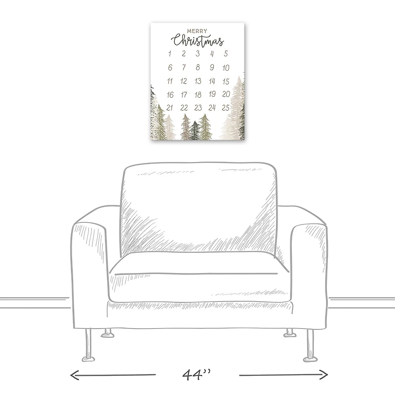 Christmas Trees Countdown Canvas Wall Art