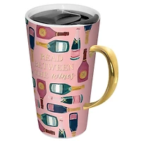 Lady Jayne® Read Between the Wines w/Foil Accents Travel Mug