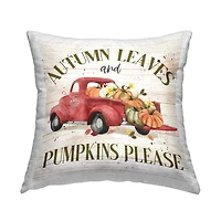 Stupell Industries Autumn Leaves Phrase Outdoor Printed Pillow