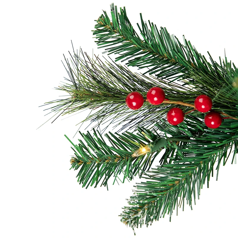 4ft. Pre-Lit Frosted Carolina Berry Spruce Artificial Christmas Tree, Clear Lights