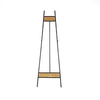 57.5" Black Metal Easel with Wood Accents