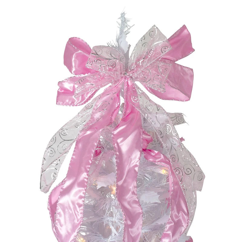 6ft. Pre-Lit Pink & White Pre-Decorated Pop-Up Artificial Christmas Tree