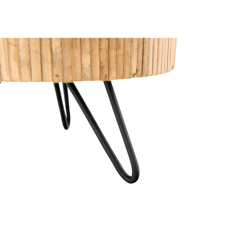 Hello Honey® 9.5" Decorative Woven Rattan Pedestal with Metal Feet