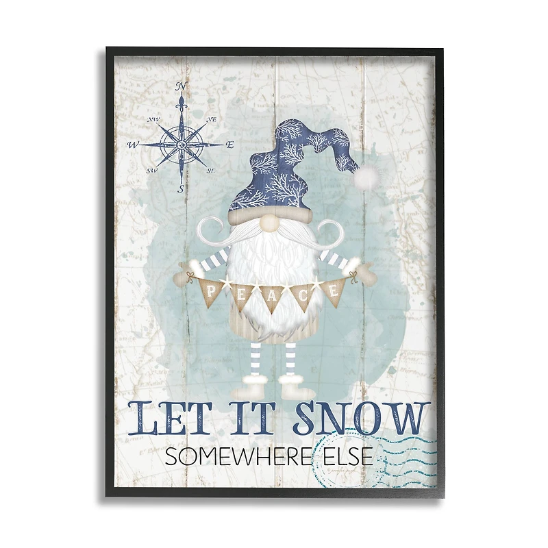 Stupell Industries Let It Snow Somewhere Else Gnome Framed Giclee Art
