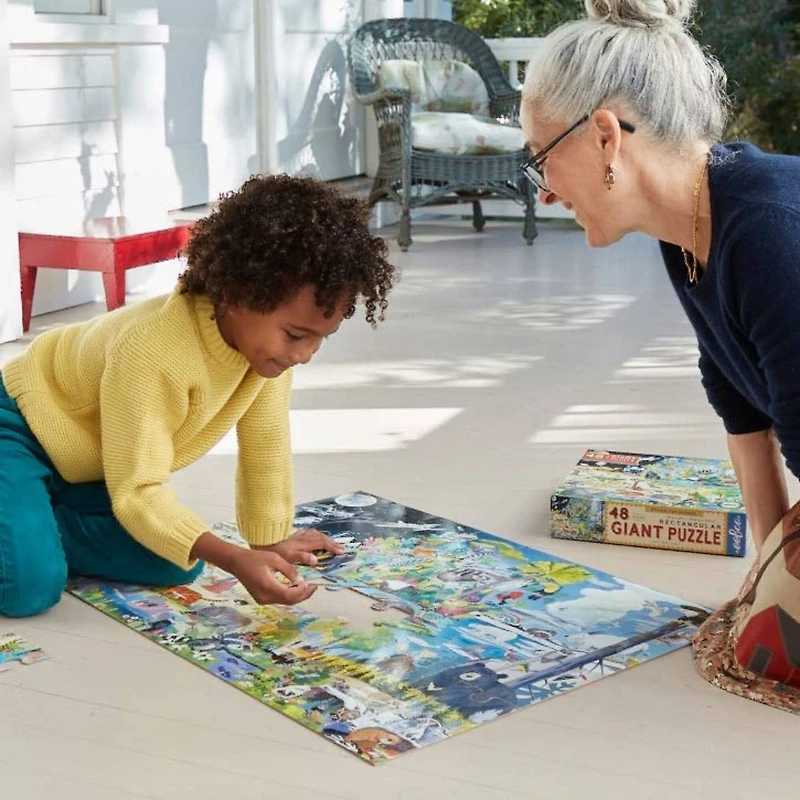 eeBoo Within the Biomes 48 Piece Giant Jigsaw Puzzle