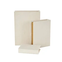 Velvet Textured Decorative Book Box with Gold Page Detailing