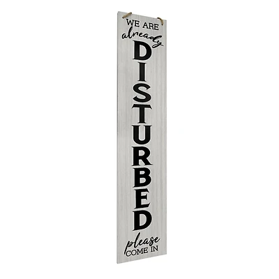 American Art Décor™ 47.25" Already Disturbed & Happiness Double-Sided Hanging & Leaning Wall Sign